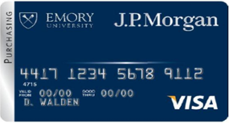A blue credit card with the J.P. Morgan logo on it.